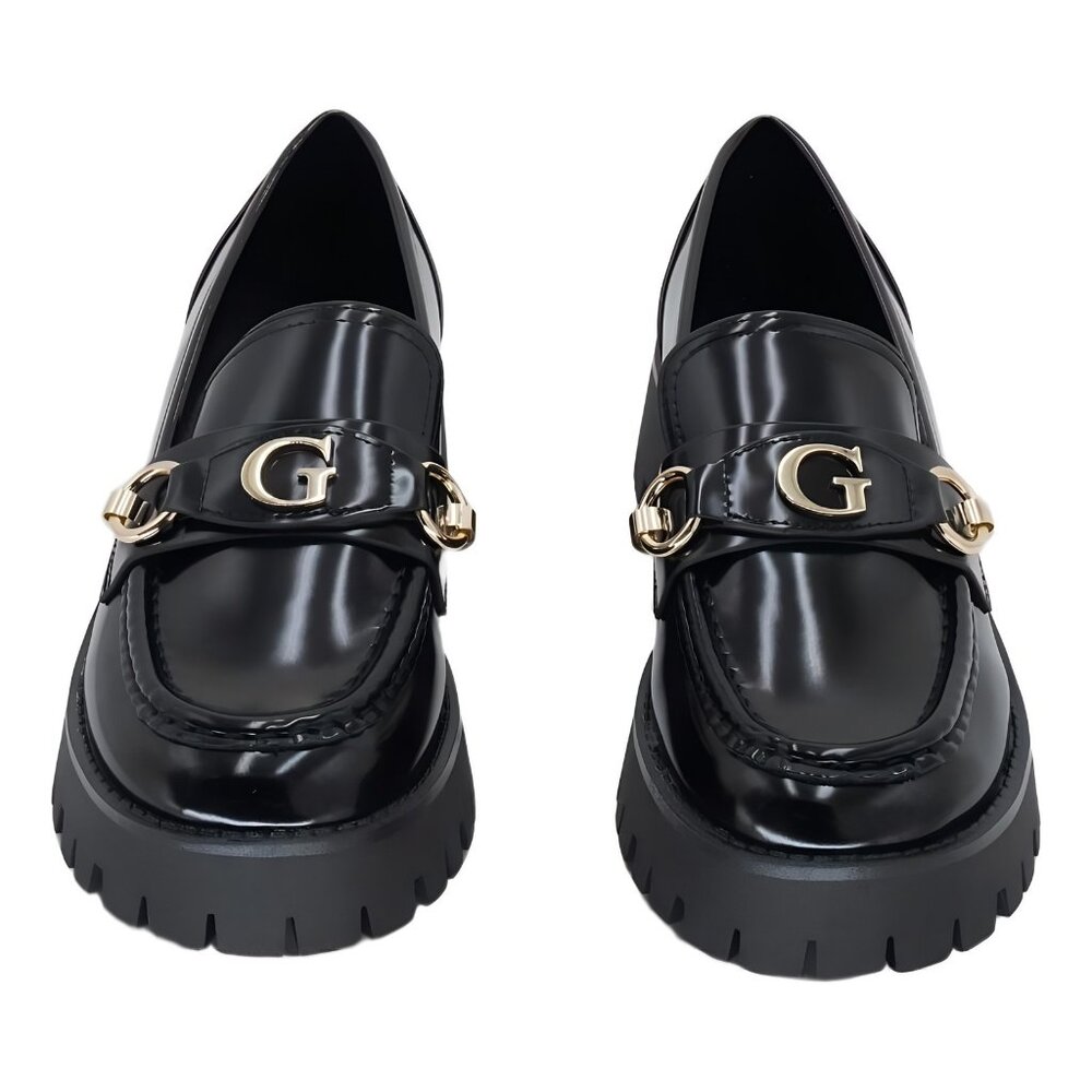 GUESS Almost Bit Lug Loafer Slip-On Chunky Sole Black 7M - Picture 5 of 6
